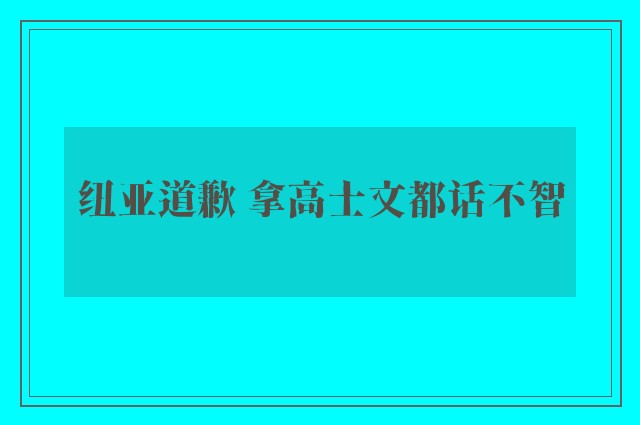 纽亚道歉 拿高士文都话不智