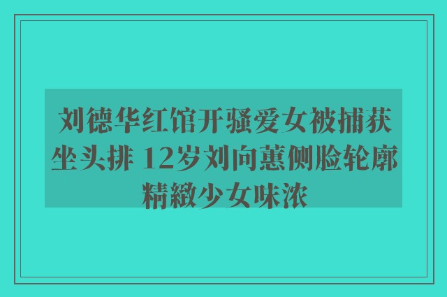 刘德华红馆开骚爱女被捕获坐头排 12岁刘向蕙侧脸轮廓精緻少女味浓